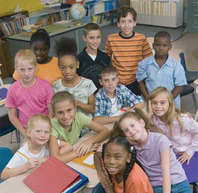 Students gathered together in a group